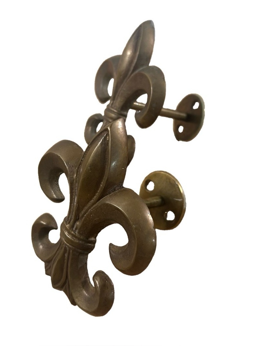VTG Set of 4 Fleur de Lis Bronze Curtain Tie-Back Hook 1996 Korea Made Classical